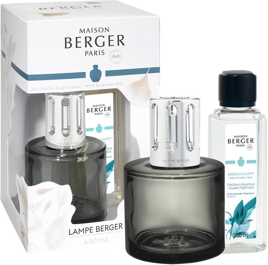 Maison Berger Paris Katalytická lampa Aroma Happy s náplní Aquatic Freshness, 250 ml, šedá