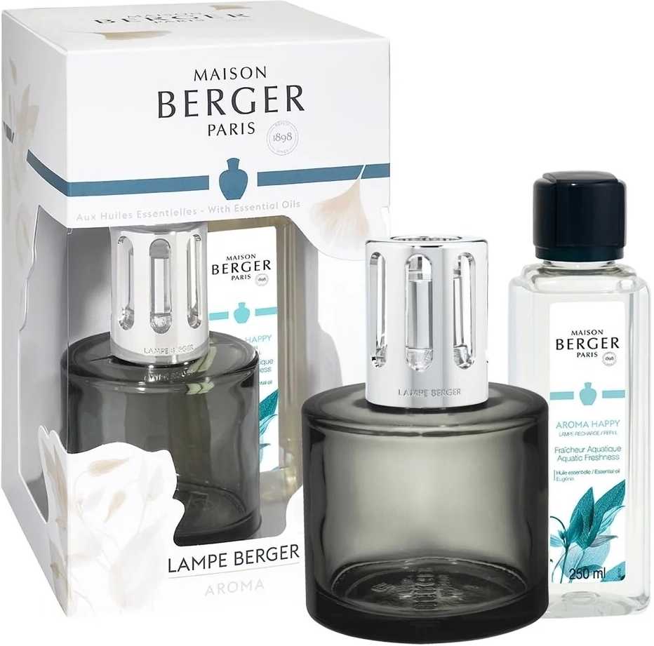 Maison Berger Paris Katalytická lampa Aroma Happy s náplní Aquatic Freshness, 250 ml, šedá