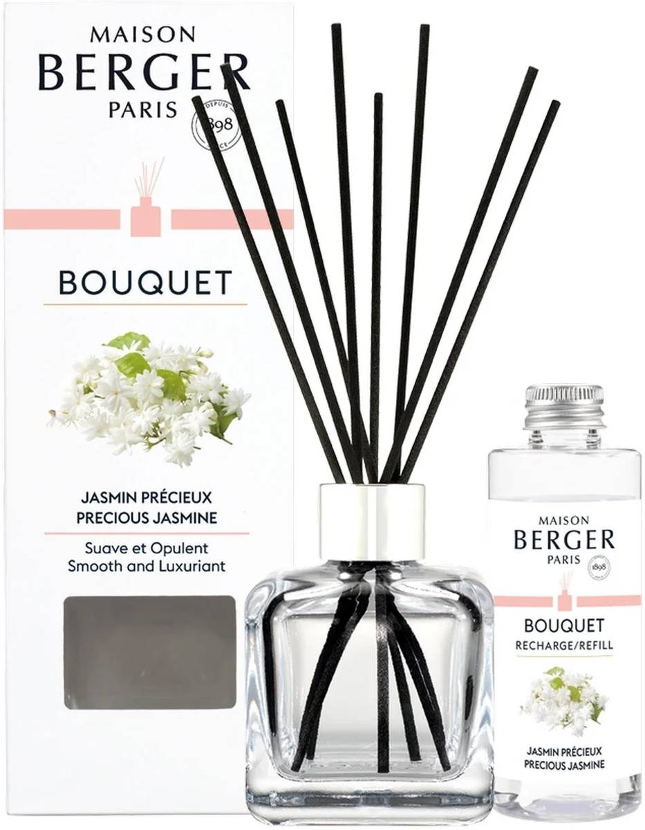 Maison Berger Paris Aroma difuzér Cube s náplní Precious Jasmine, 100 ml, průhledná