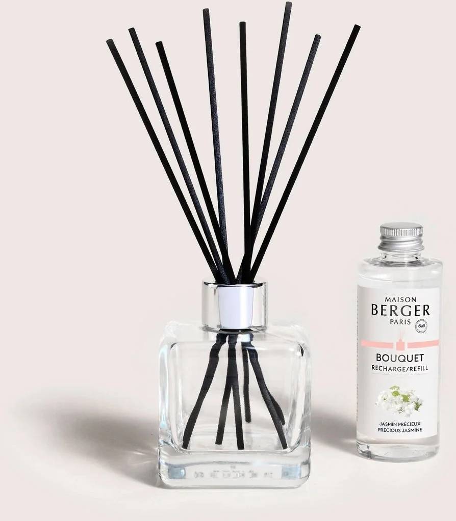 Maison Berger Paris Aroma difuzér Cube s náplní Precious Jasmine, 100 ml, průhledná
