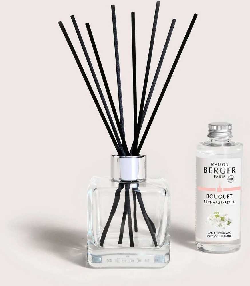 Maison Berger Paris Aroma difuzér Cube s náplní Precious Jasmine, 100 ml, průhledná