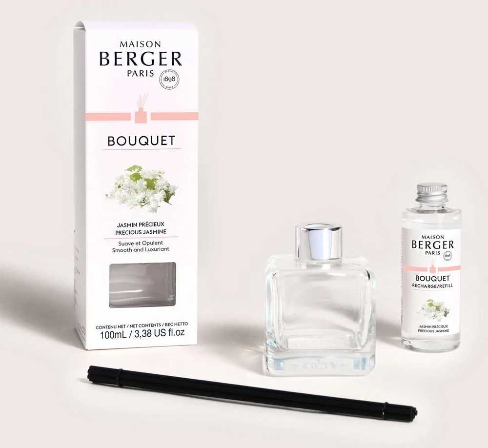 Maison Berger Paris Aroma difuzér Cube s náplní Precious Jasmine, 100 ml, průhledná