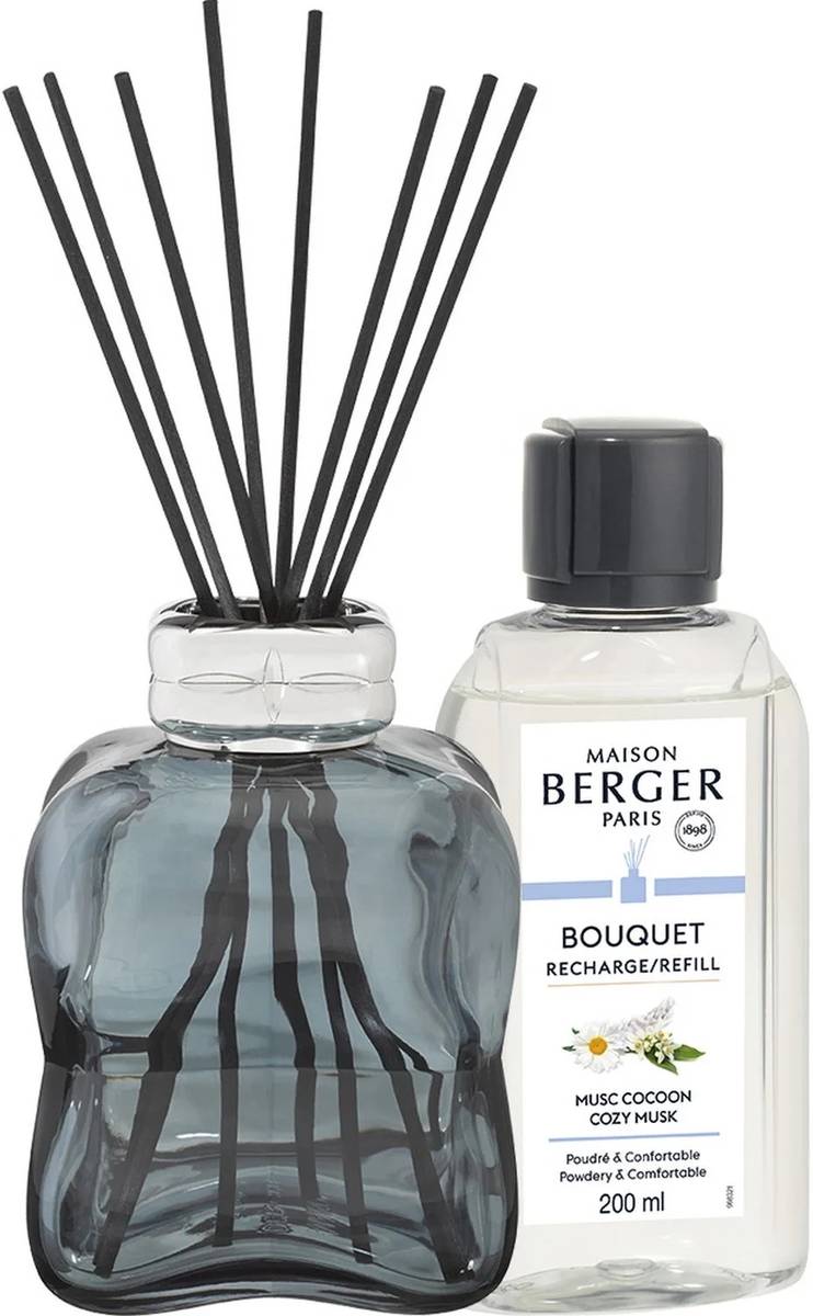 Maison Berger Paris Aroma difuzér Cosy s náplní Cozy Musk, 200 ml, modrá