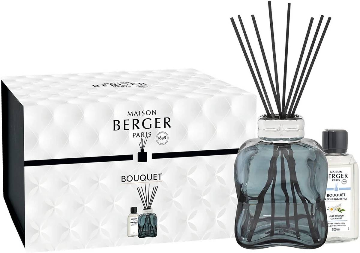 Maison Berger Paris Aroma difuzér Cosy s náplní Cozy Musk, 200 ml, modrá