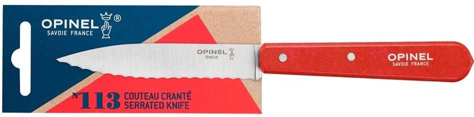 Opinel Paysage Vroubkovaný nůž, N°113, červená