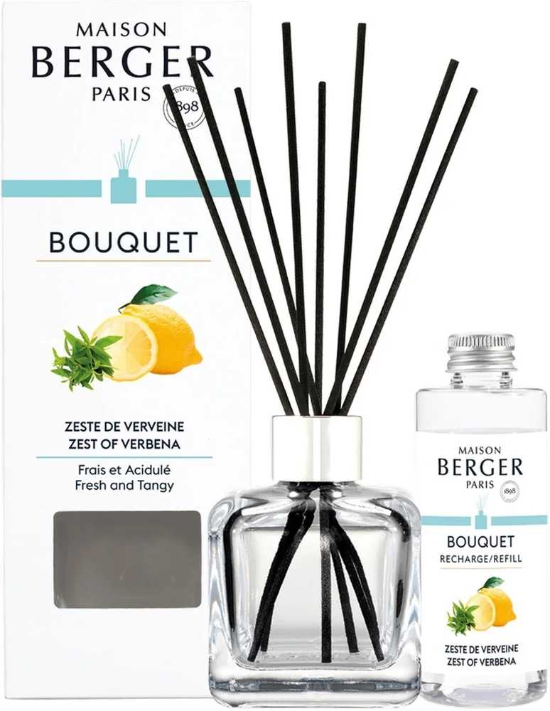 Maison Berger Paris Aroma difuzér Cube s náplní Zest of Verbena, 100 ml, průhledná