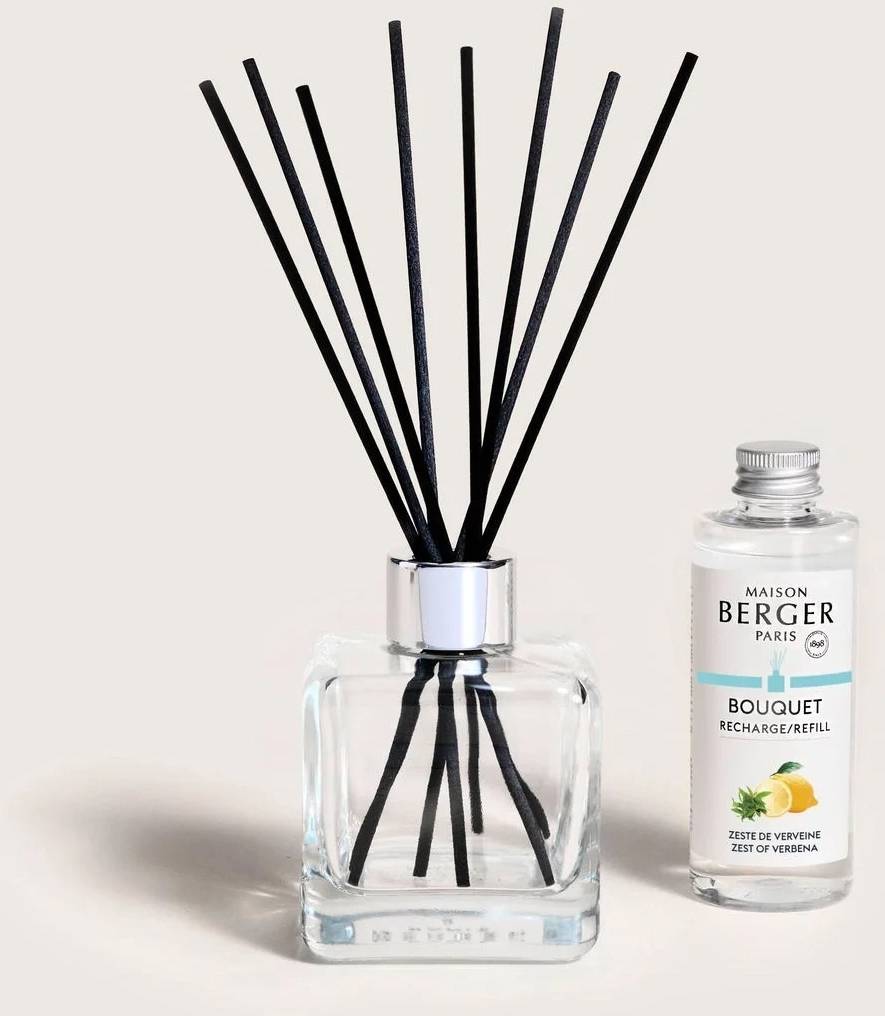 Maison Berger Paris Aroma difuzér Cube s náplní Zest of Verbena, 100 ml, průhledná