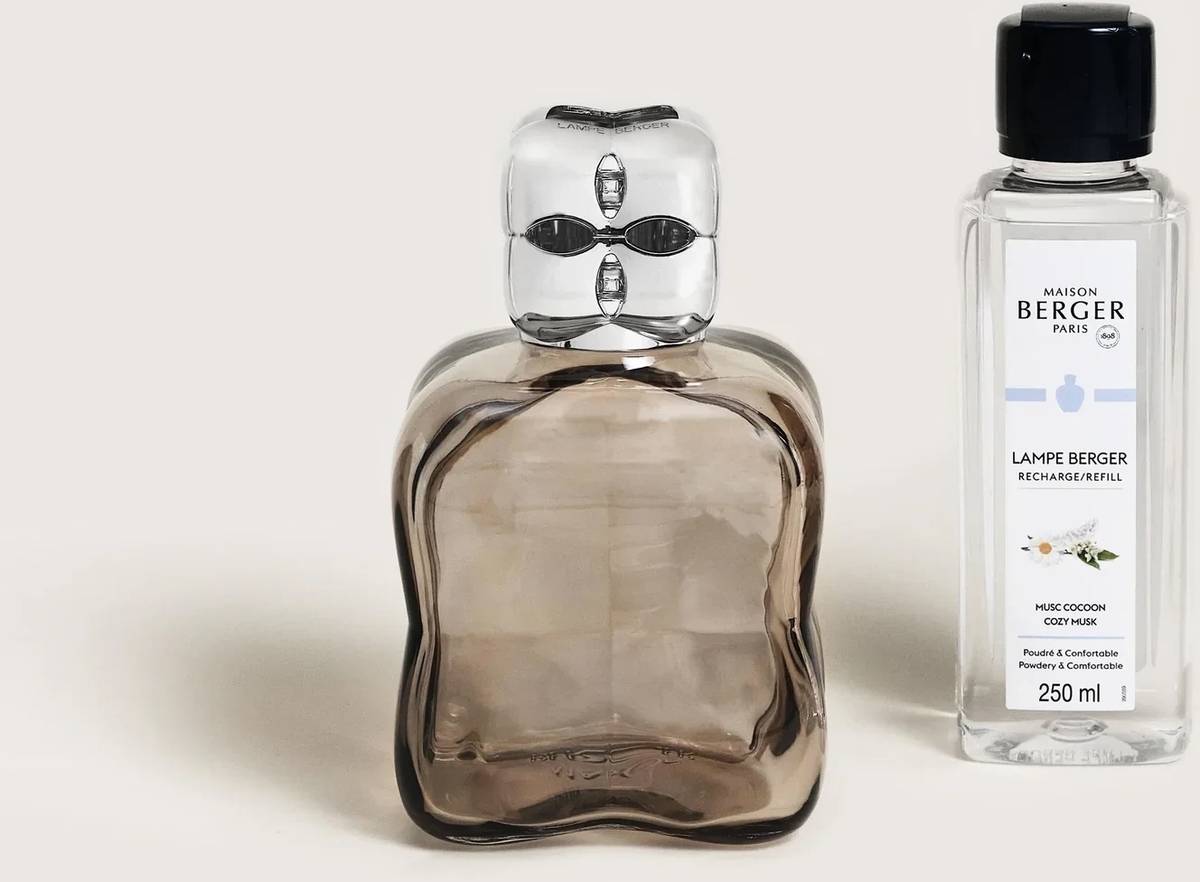 Maison Berger Paris Katalytická lampa Cosy s náplní Cozy Musk, 250 ml, hnědá