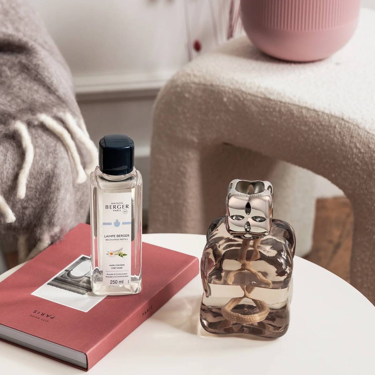 Maison Berger Paris Katalytická lampa Cosy s náplní Cozy Musk, 250 ml, hnědá