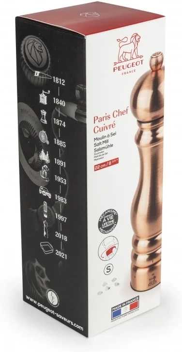 Peugeot Paris Chef Mlýnek na sůl, 22 cm, měděná