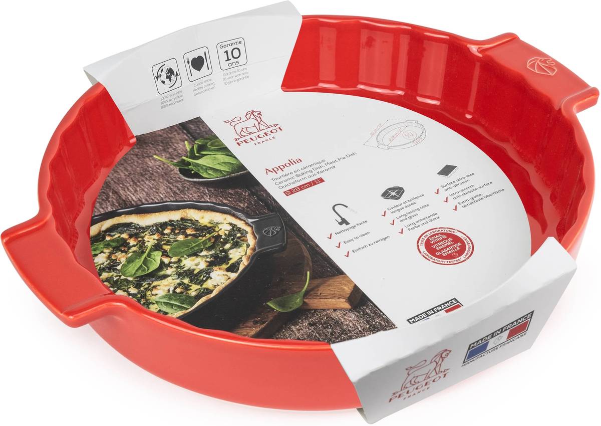Peugeot Appolia Keramická forma na koláč, 28 cm, červená