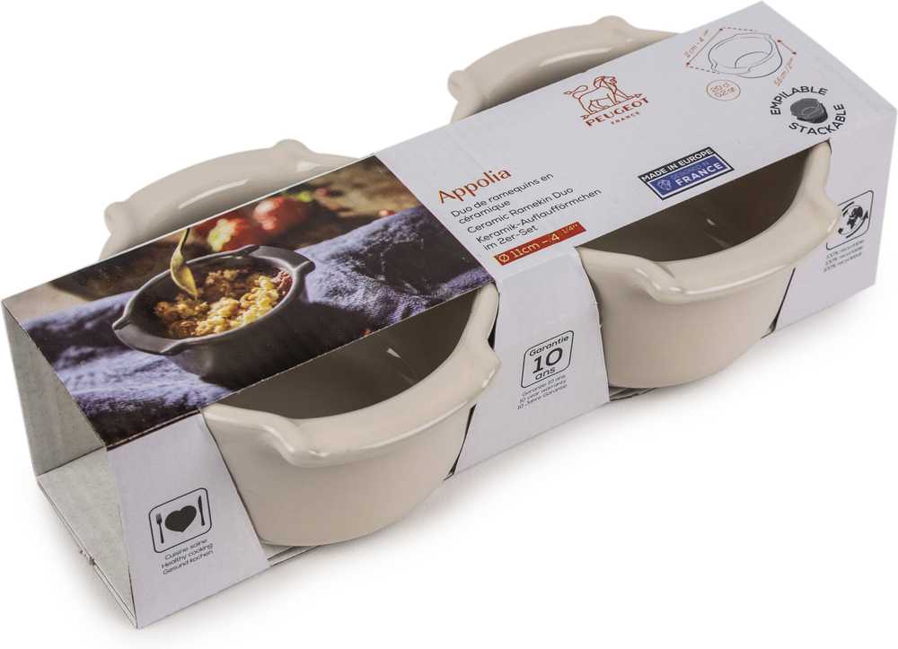 Peugeot Appolia Sada keramických misek Ramekin, 2 ks, slonová kost