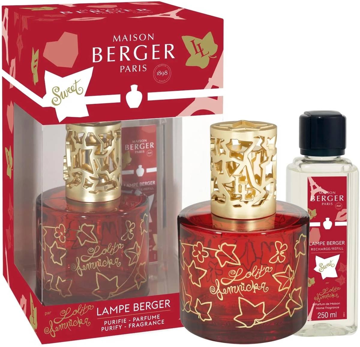 Maison Berger Paris Sweet Lolita set lampa Pure s vůní 0,25l červená