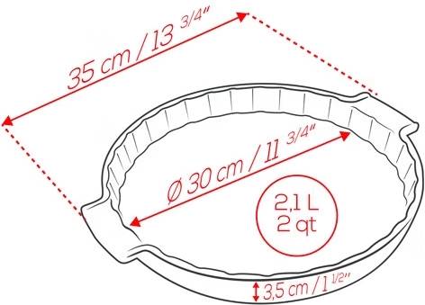 Peugeot Appolia Keramická forma na koláč, 30 cm, červená