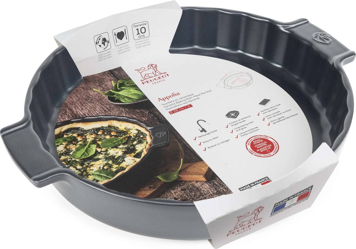 Peugeot Appolia Keramická forma na koláč, 28 cm, šedá břidlicová