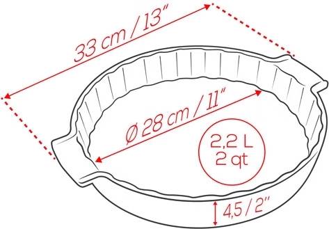 Peugeot Appolia Keramická forma na koláč, 28 cm, šedá břidlicová