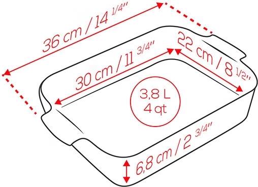 Peugeot Appolia Keramická zapékací mísa, 36 cm, červená