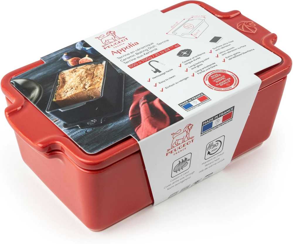 Peugeot Appolia Keramická terina s lisem, 20 cm, červená