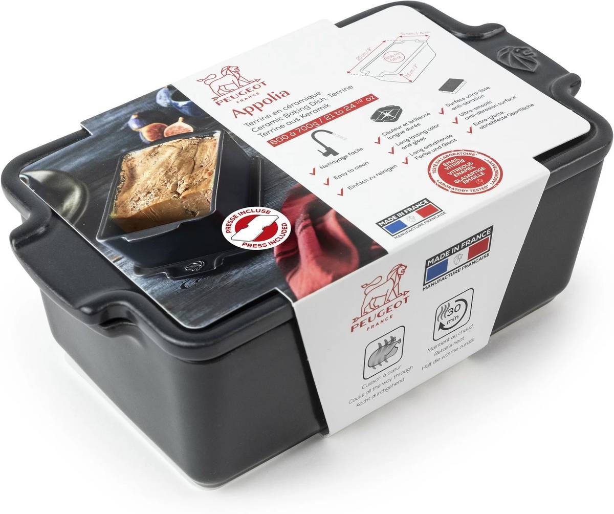 Peugeot Appolia Keramická terina s lisem, 20 cm, šedá břidlicová