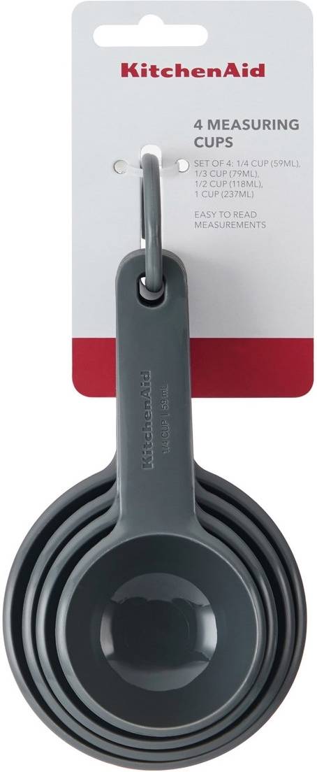 KitchenAid Sada odměrek, 4 ks, charcoal grey