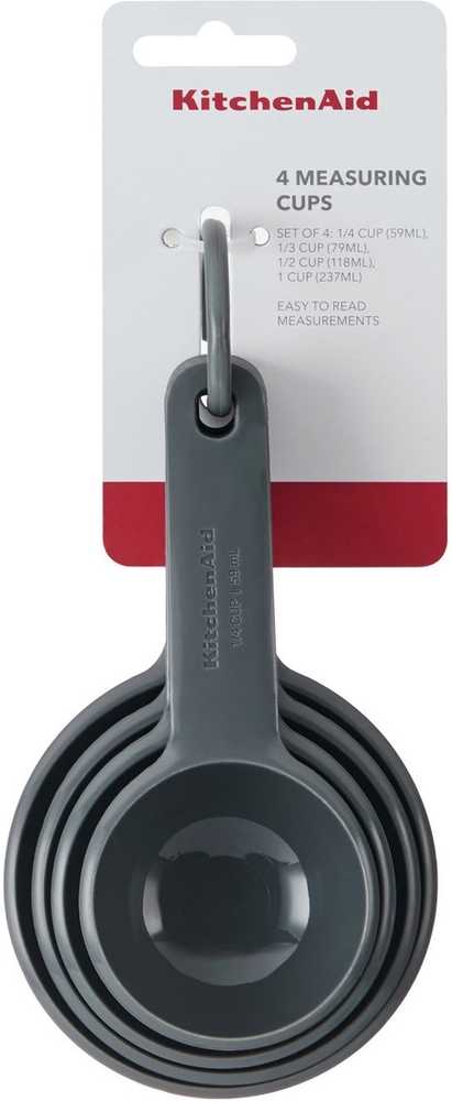 KitchenAid Sada odměrek, 4 ks, charcoal grey