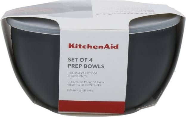 KitchenAid Sada přípravných mís, 4 ks, charcoal grey