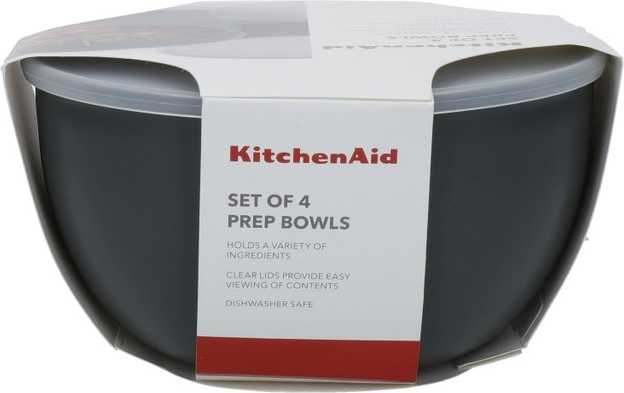 KitchenAid Sada přípravných mís, 4 ks, charcoal grey