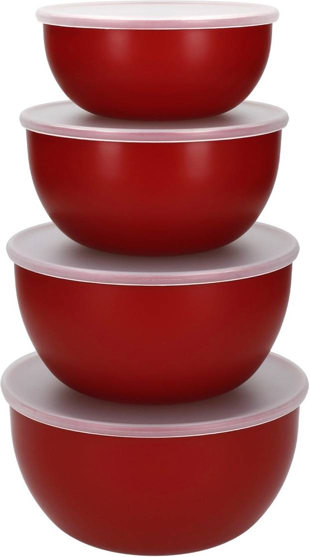 KitchenAid Sada přípravných mís, 4 ks, empire red