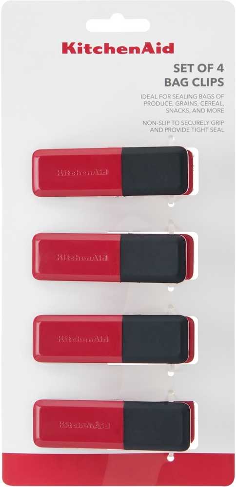 KitchenAid Sada klipů na uzavírání sáčků, 4 ks, empire red