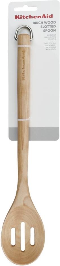 KitchenAid Dřevěná vařečka s drážkami, bříza