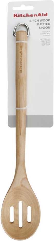 KitchenAid Dřevěná vařečka s drážkami, bříza