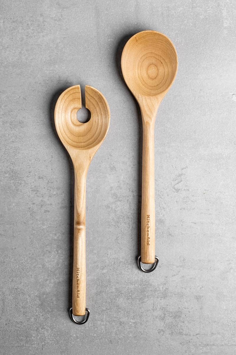 KitchenAid Dřevěná sada salátových příborů, bříza