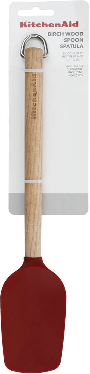 KitchenAid Dřevěná stěrka se silikonovou hlavou, empire red