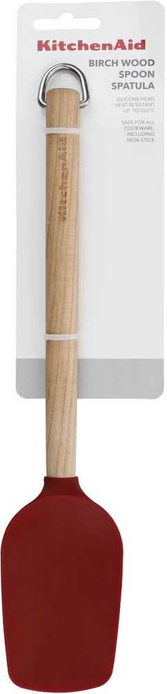 KitchenAid Dřevěná stěrka se silikonovou hlavou, empire red