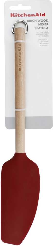 KitchenAid Dřevěná stěrka se silikonovou hlavou, empire red