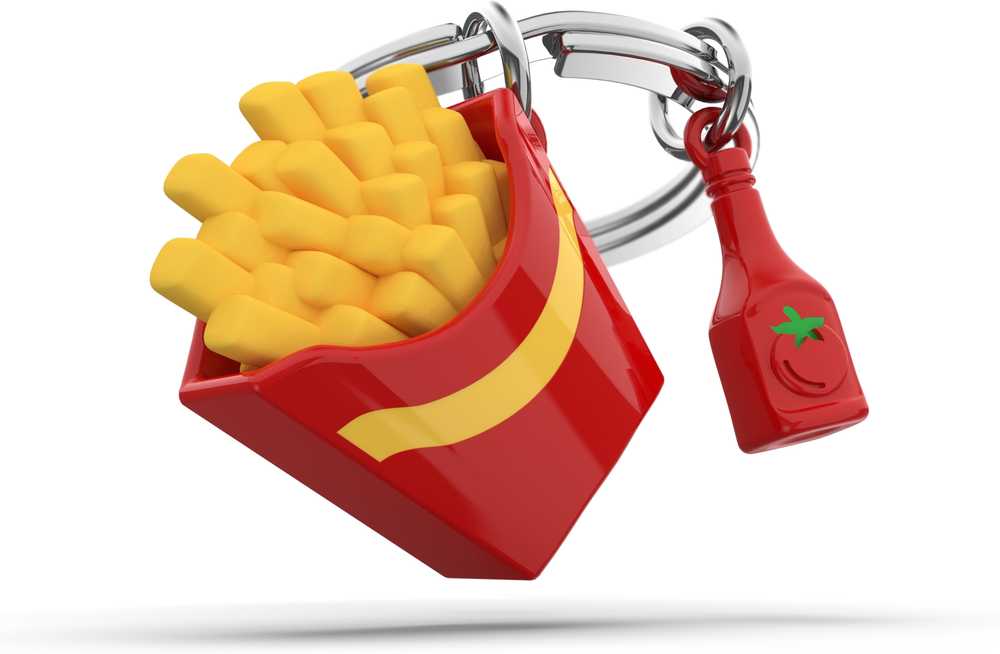 MTM Klíčenka s přívěskem hranolek a kečupu