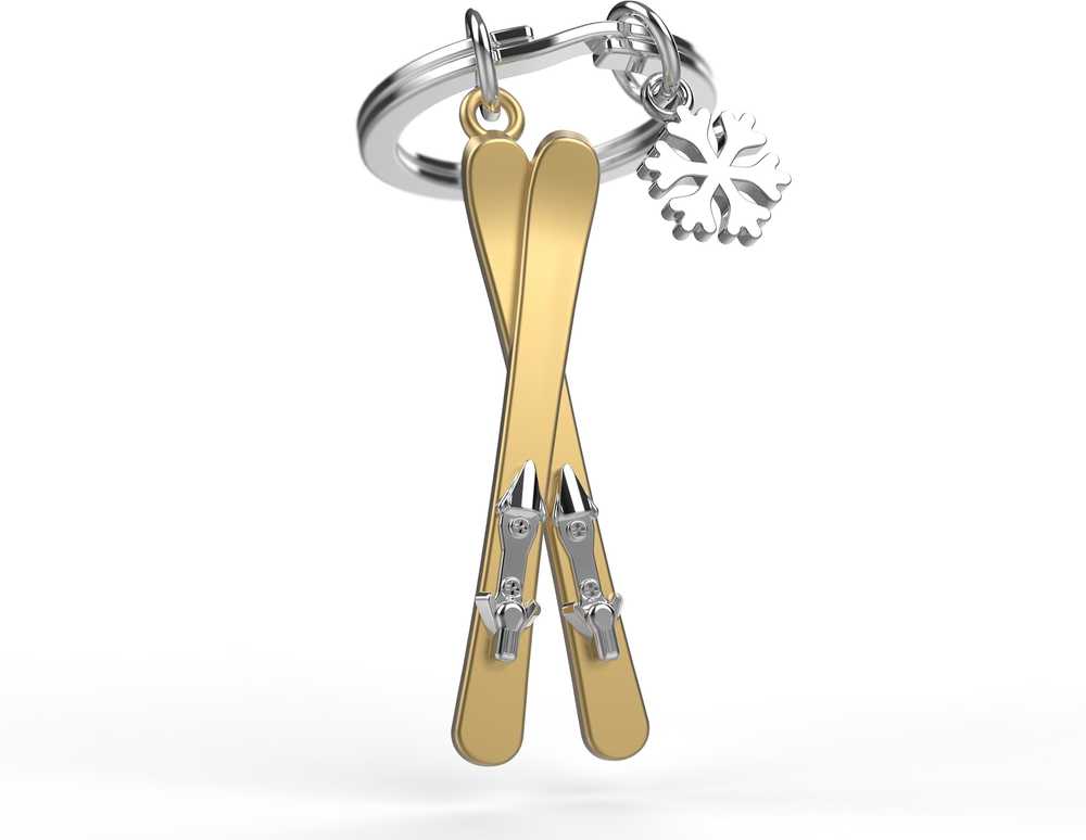 MTM Klíčenka s přívěskem lyží a sněhové vločky