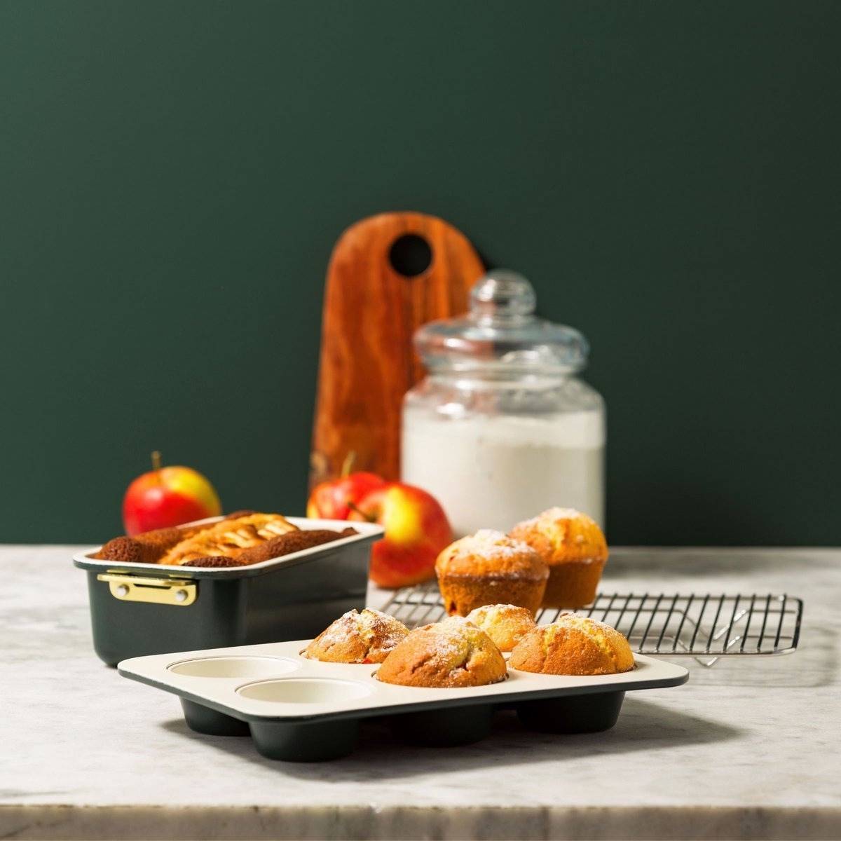 GreenPan Padova Reserve Sada pečících forem, 6 ks, tmavě zelená