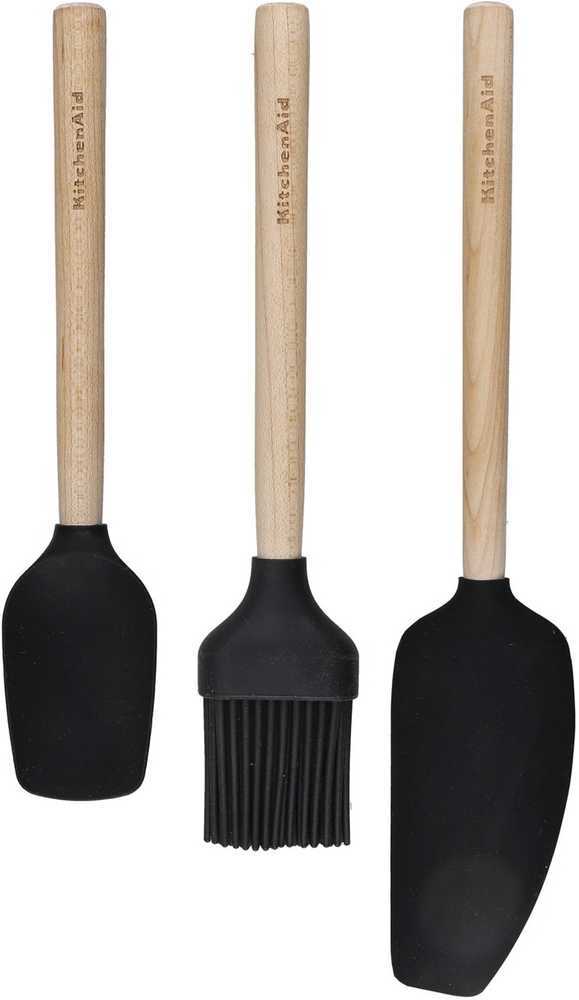 KitchenAid Sada stěrek a mašlovačky, 3 ks, onyx black