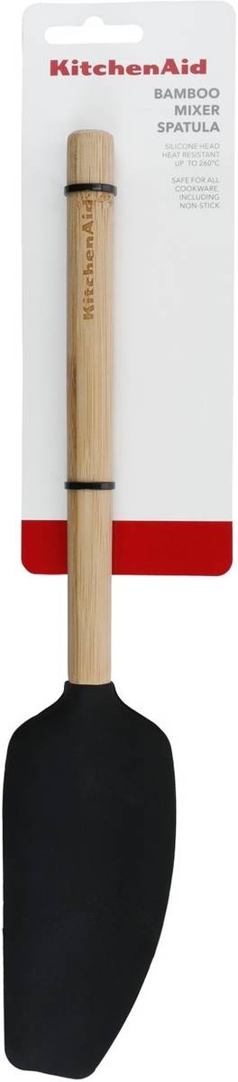 KitchenAid Dřevěná stěrka se silikonovou hlavou, onyx black