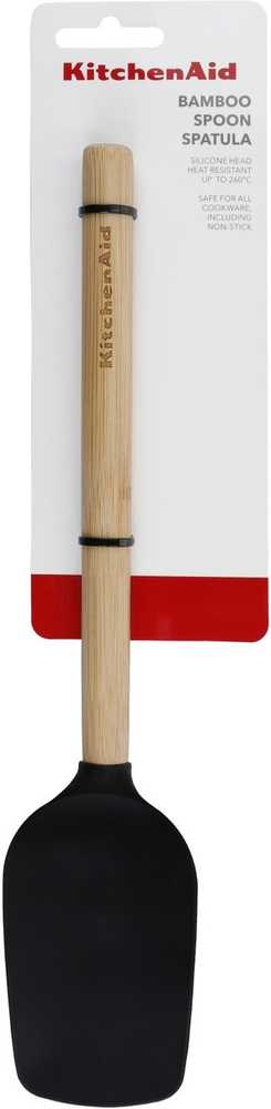 KitchenAid Dřevěná stěrka se silikonovou hlavou, onyx black