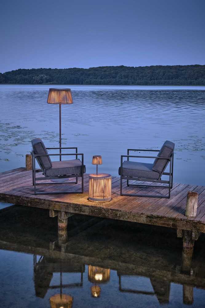 Philippi Venkovní stolička / lampička Lumen, 37 cm, mocca