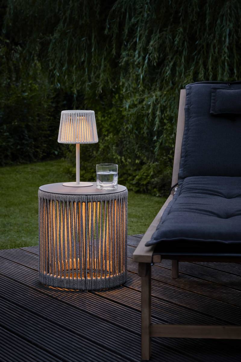 Philippi Venkovní stolička / lampička Lumen, 37 cm, mocca