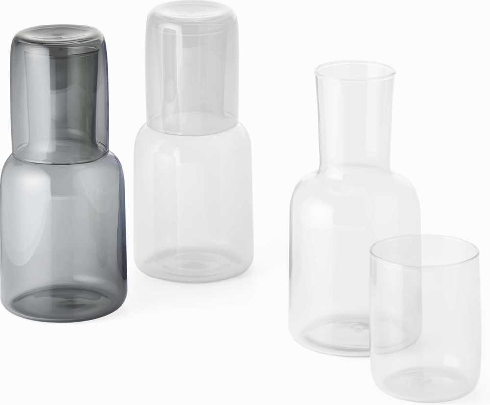 Philippi Skleněná karafa na vodu se sklenkou Viva, šedá