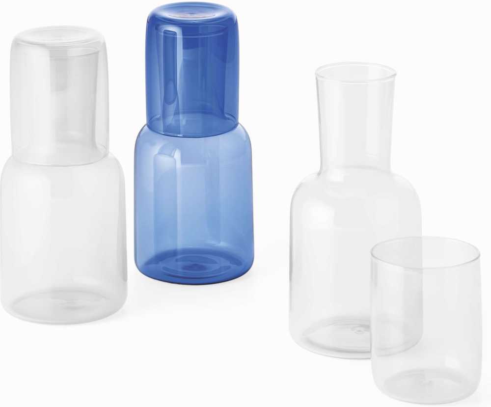 Philippi Skleněná karafa na vodu se sklenkou Viva, modrá