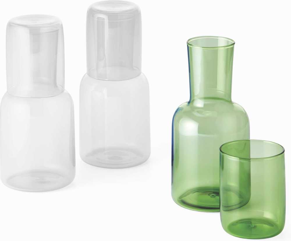 Philippi Skleněná karafa na vodu se sklenkou Viva, zelená