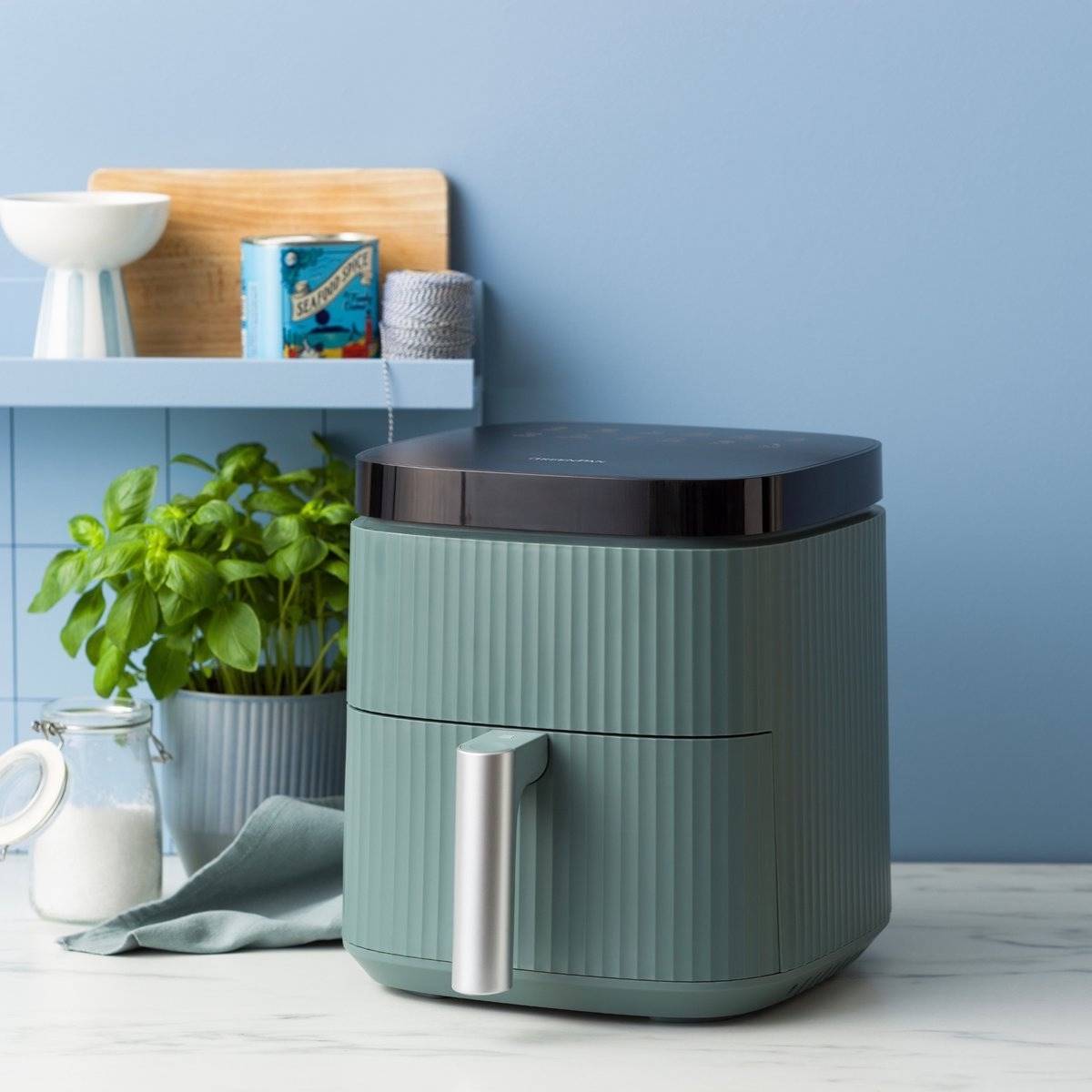 GreenPan Horkovzdušná fritéza Bistro Silhouette, 5 l, šedozelená