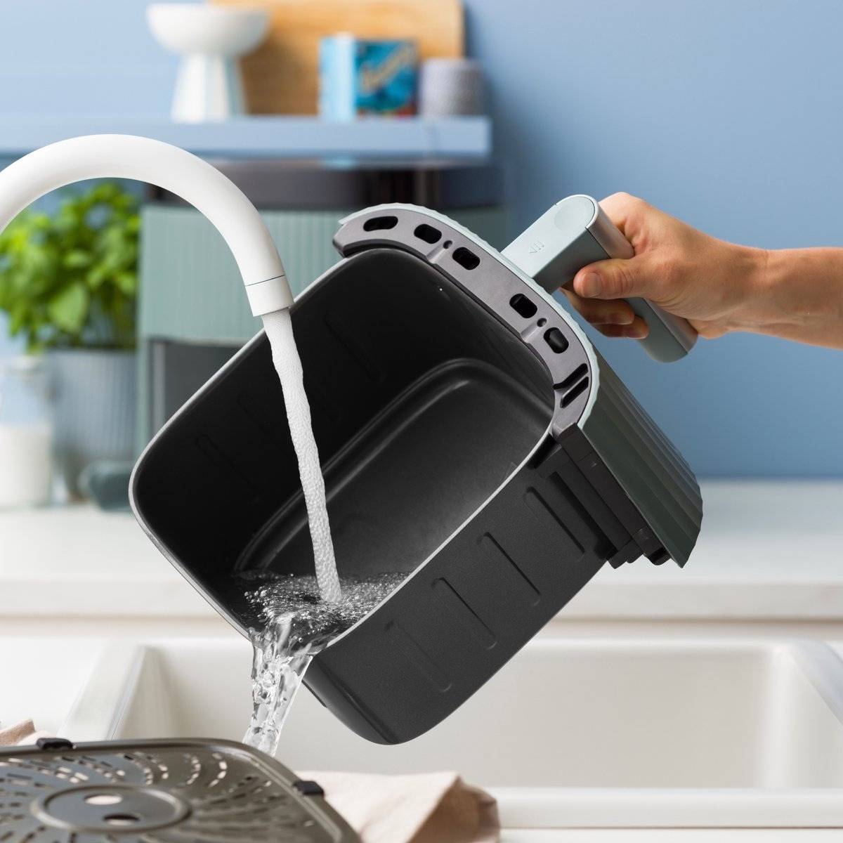 GreenPan Horkovzdušná fritéza Bistro Silhouette, 5 l, šedozelená