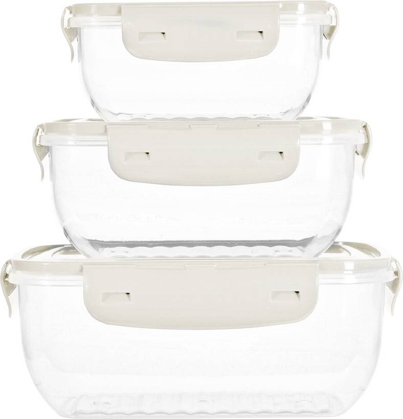 Excellent Dóza na potraviny sada 3 ks bílá