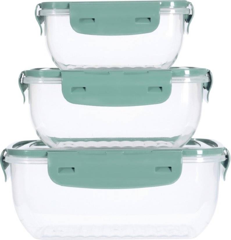 Excellent Dóza na potraviny sada 3 ks tmavě zelená